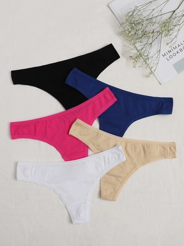 5pack Solid Cotton Panty