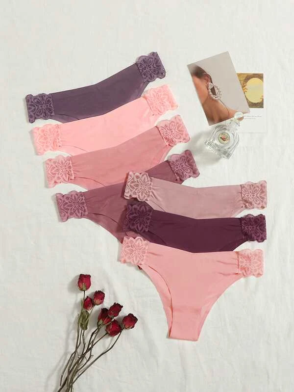 7pack Contrast Lace Panty