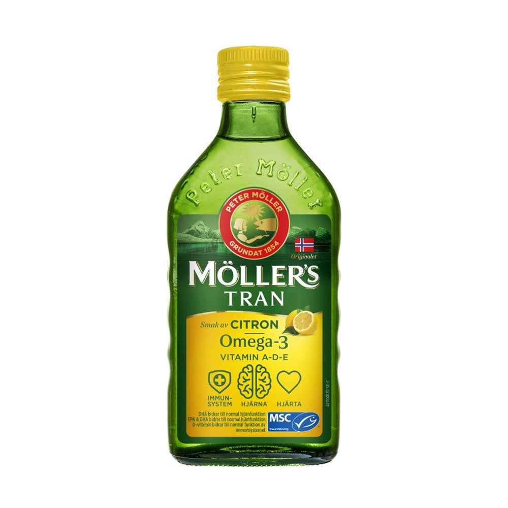 Möllers Tran Citron 250 ml Omega-3 & Vitamin A-D-E