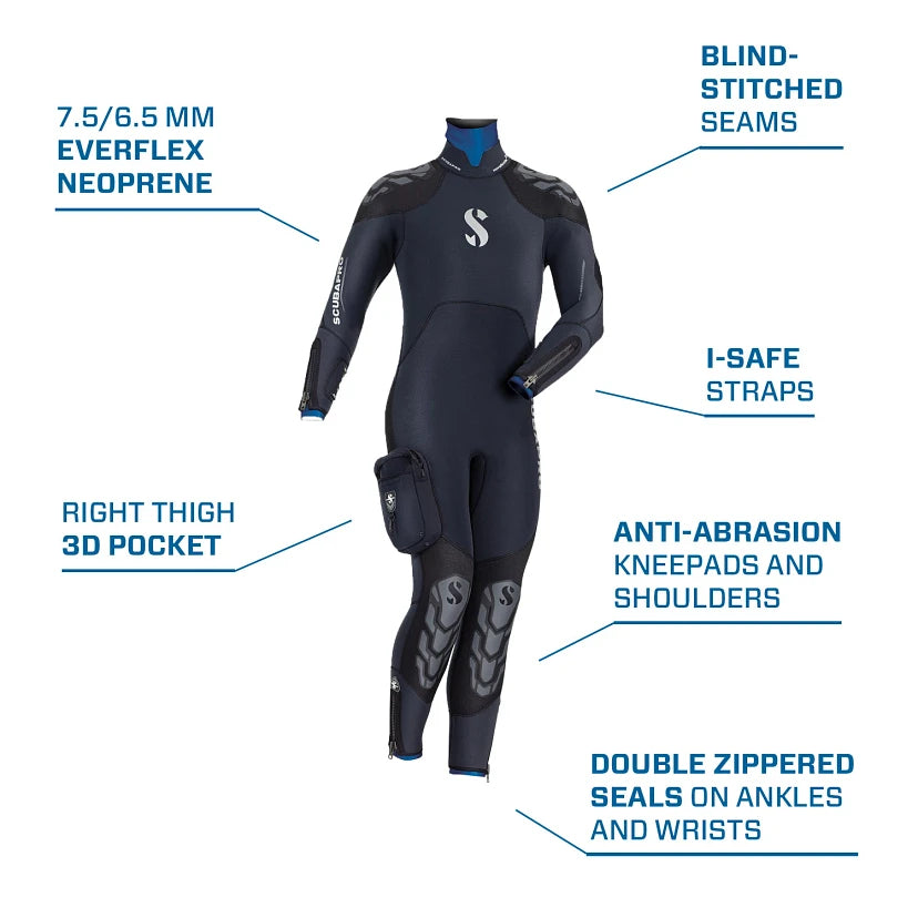 SCUBAPRO NovaScotia Semi-Dry, w/Hood, Men, 7.5mm