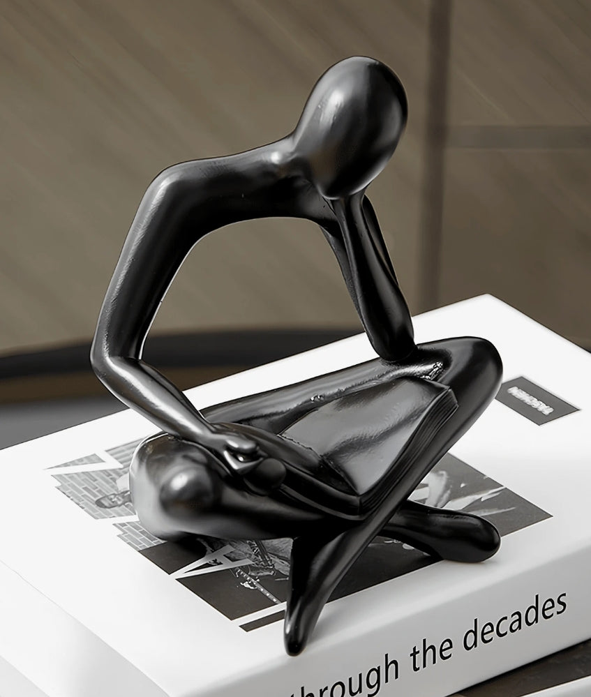 Abstract Reading Figurines Resin Sculptures