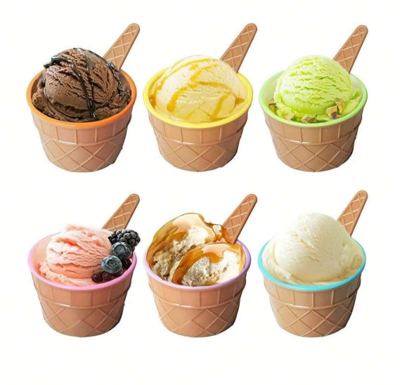 4-pieces Ice Cream Bowl And Spoon Set