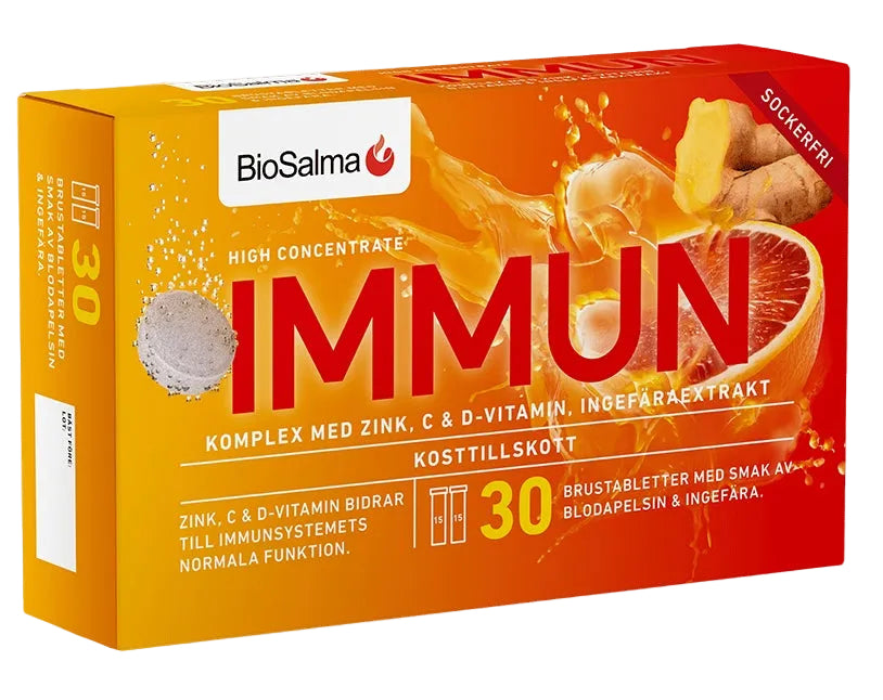 BioSalma Immune Vitamin C+D & Zinc 30 effervescent tablets