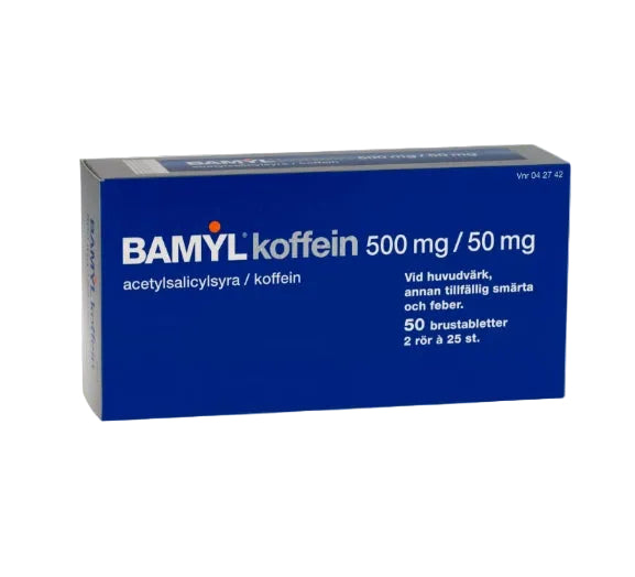 Bamyl Caffeine effervescent tablet 500 mg/50 mg, 2x25pcs