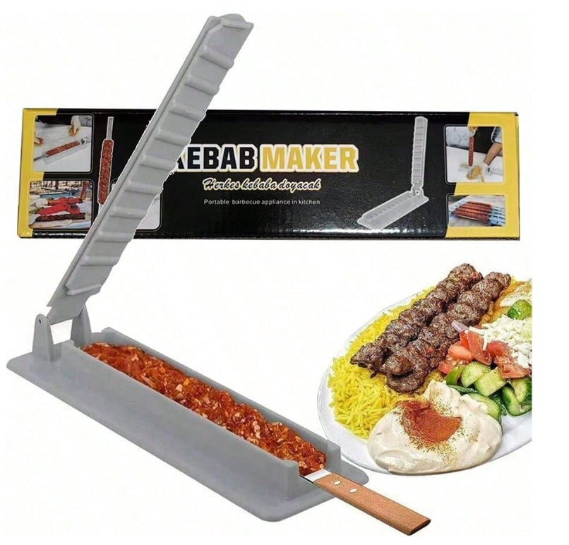 Skewer Kebab Maker Grill Outdoor BBQ Meat String Device Tool