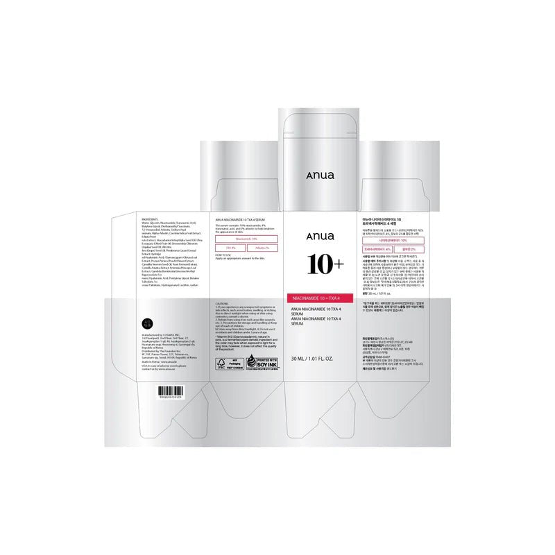 Anua NIACINAMIDE 10%+TXA 4% K - Beauty Serum 30ml