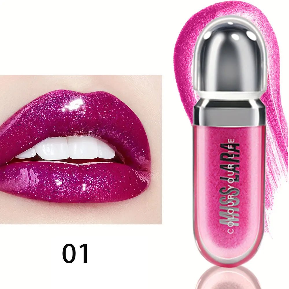 Beauty Moisturizing Lip Gloss with Shimmer - Hydrating Liquid Lip Shine Oil for Adult, Nourishing 3D Effect, Long - Lasting