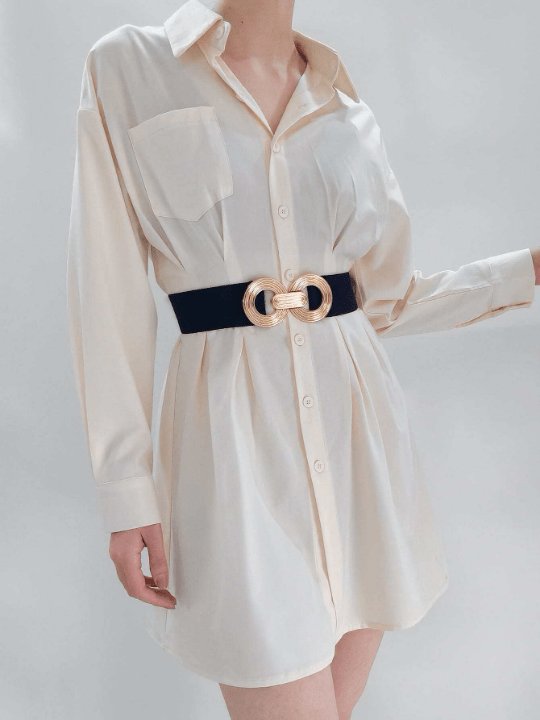 Circle Decor Symmetrical Buckle Elastic Belt - Lolli World Marketplace