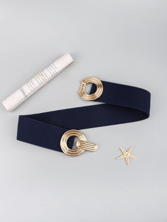 Circle Decor Symmetrical Buckle Elastic Belt - Lolli World Marketplace