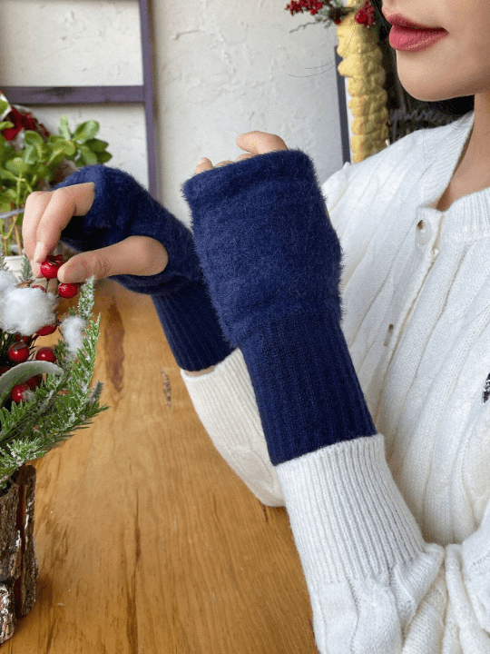 DAZY Blue Regular Knit Warm Gloves - Lolli World Marketplace
