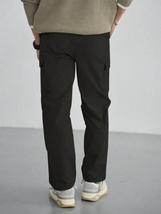DAZY Men's Solid Color Straight Pants With Slanted Pockets - Lolli World Marketplace