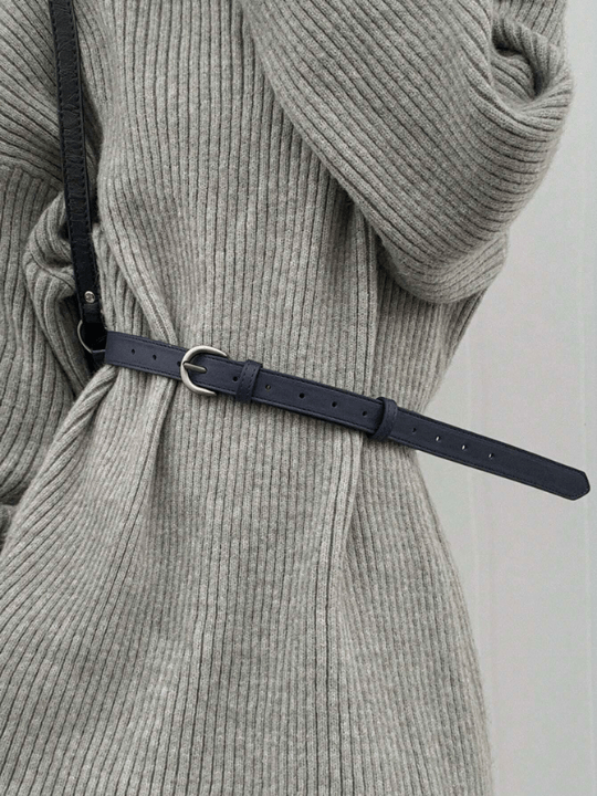 DAZY Navy Blue PU Leather Buckle Belt - Lolli World Marketplace