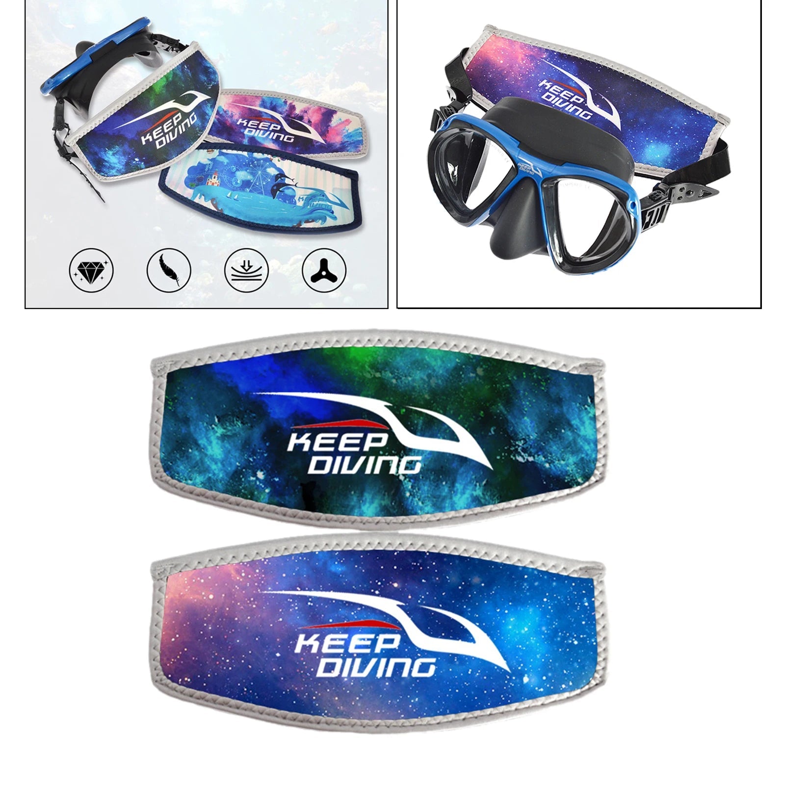 Diving Strap Cover Mask Straps for Back of Head Mask Slap Straps Protect Long Hair Band Snorkeling Scuba Gear Accessories