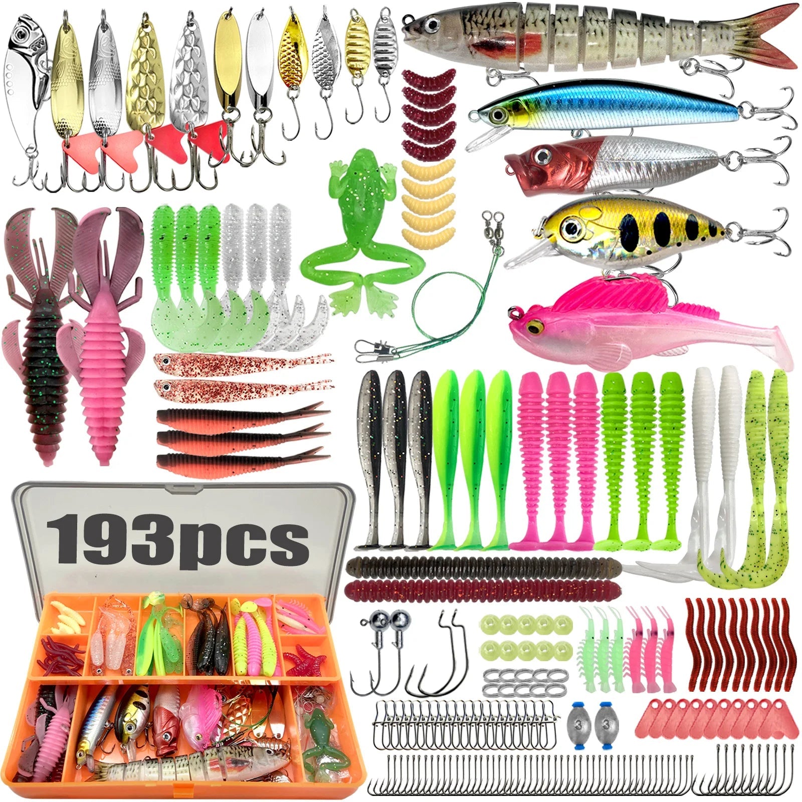 Fishing 83/133/193/239/409pcs Fishing Lure Kit For Trout/Pike/Bass Multi - Lure Fishing Set Layered Tackle Pro Gear Tackle Box