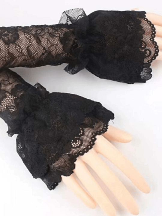 Floral Lace Fingerless Gloves - Lolli World Marketplace