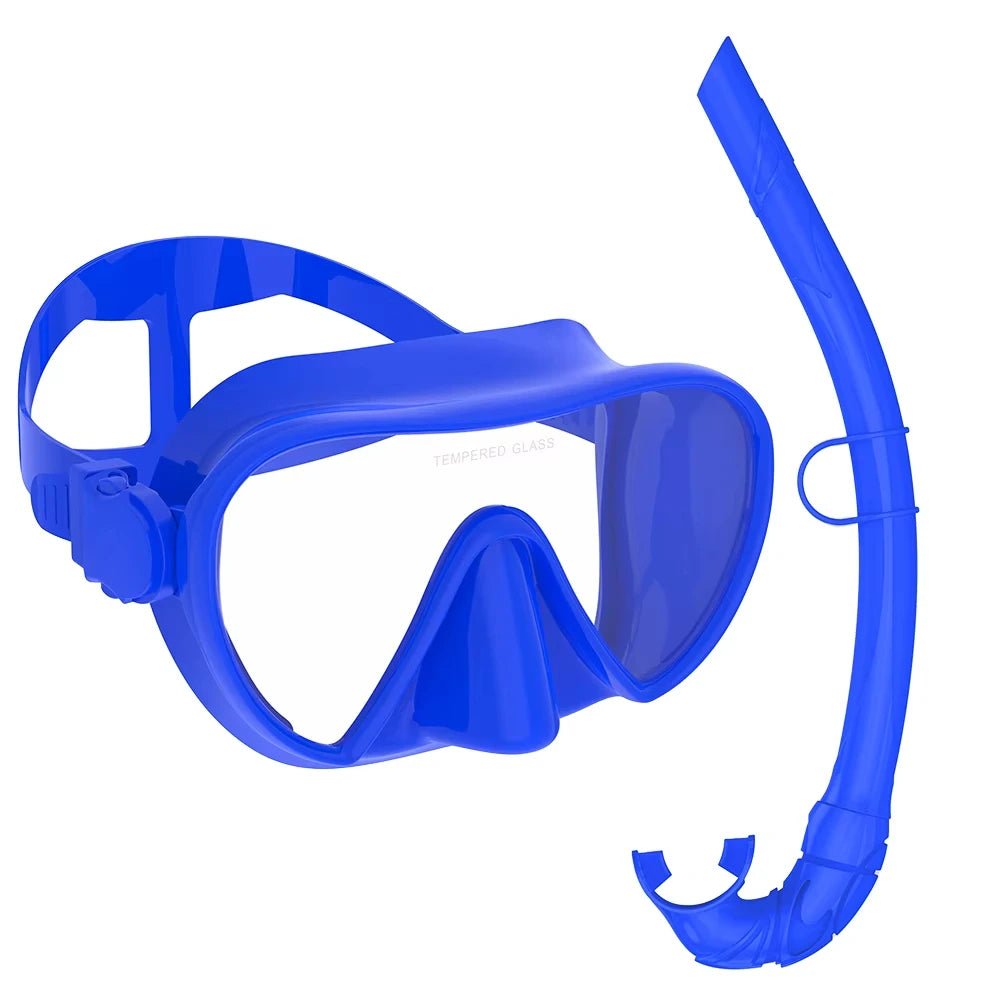 Frameless Diving Mask Wet Snorkel Set Low Internal Volume Pure Soft Silicone Swimming Training Diving Glasses Adjustable