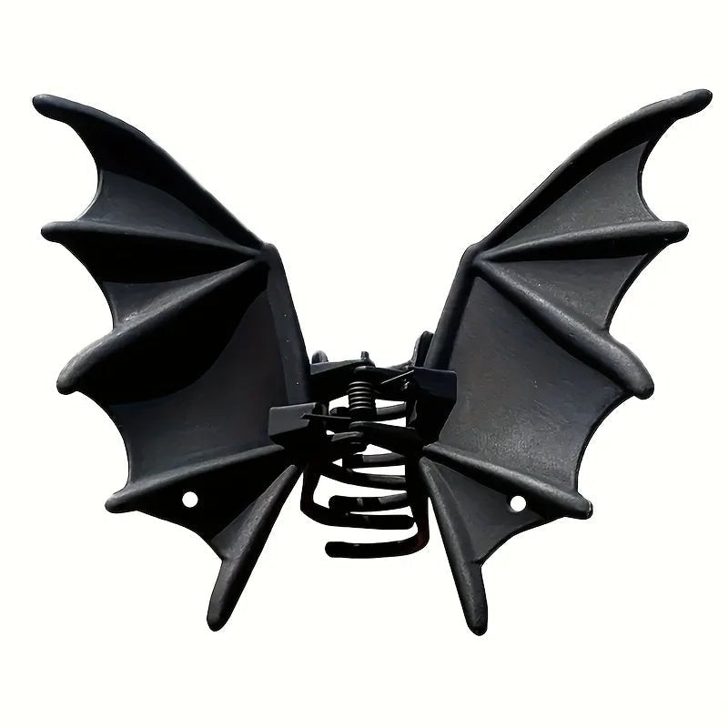 Gothic Bat Hair Clip Halloween Matte Black Gothic Punk - Style Animal Print Hairpin for Women, Elegant Party Hair Accessory