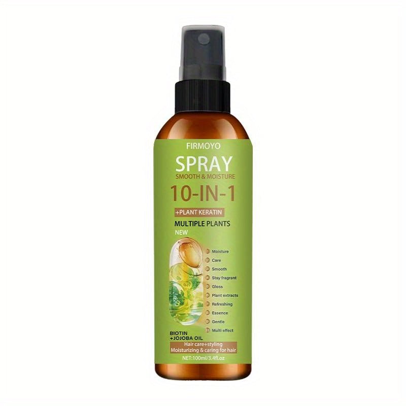 [Hair Care Spray] 10 - In - 1 Leave - In Hair Care Spray, 100ml - Salon - Grade Heat Protection Formula With Argan Oil, Keratin & Coconut Oil, Lightweight & Non - Greasy, For Dry, Frizz & Split Ends, Silky & Glossy Hair, Suitable For All Hair Types, Hair Care Spray