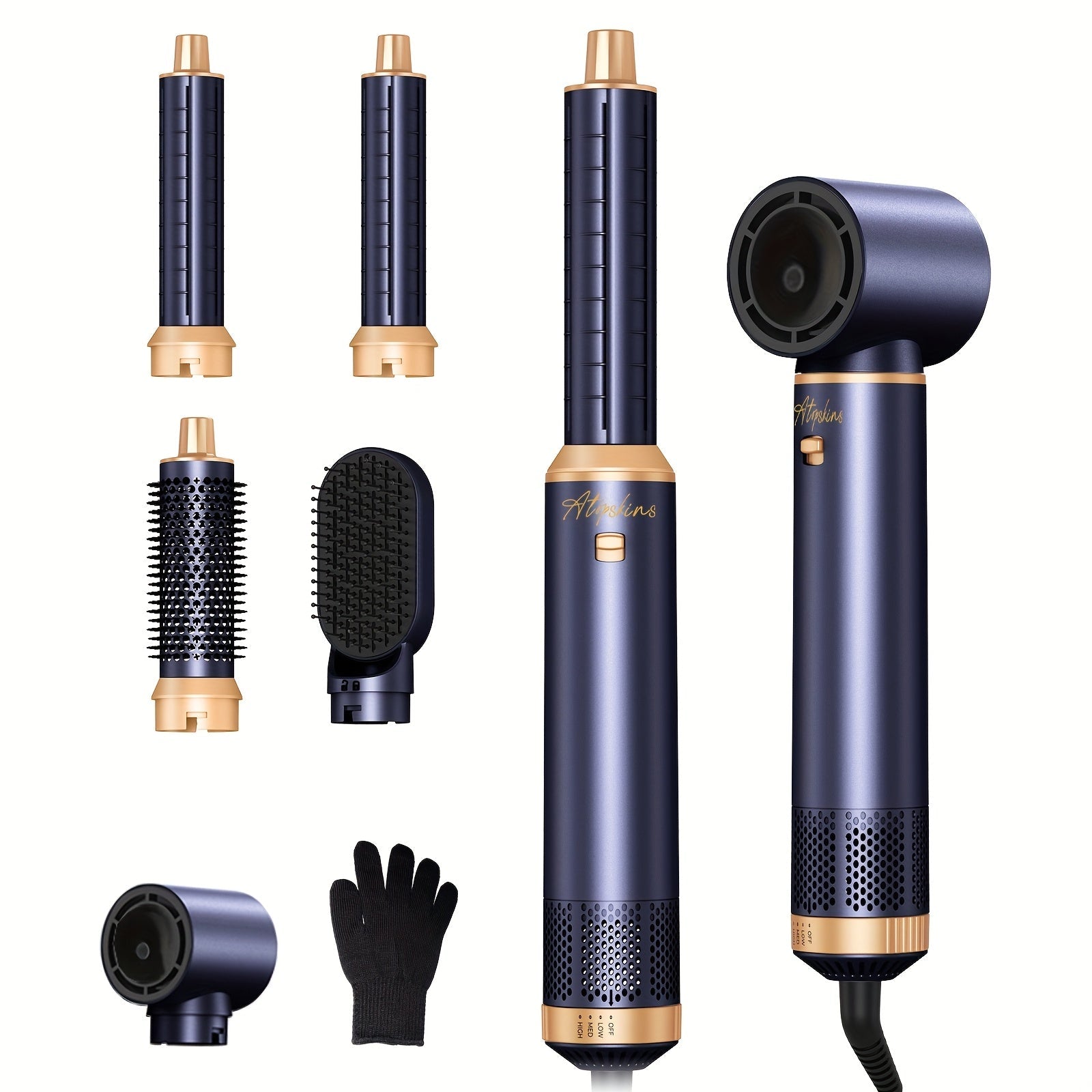 Hairstyler 5 - in - 1 Air Styler Hot Brush Curling Iron Thermal Brush Hair Straightener for Long/Short Hair - Cordless, USB - Powered, 220V, Automatic Power - Off, No Battery Needed, Hair Brushes