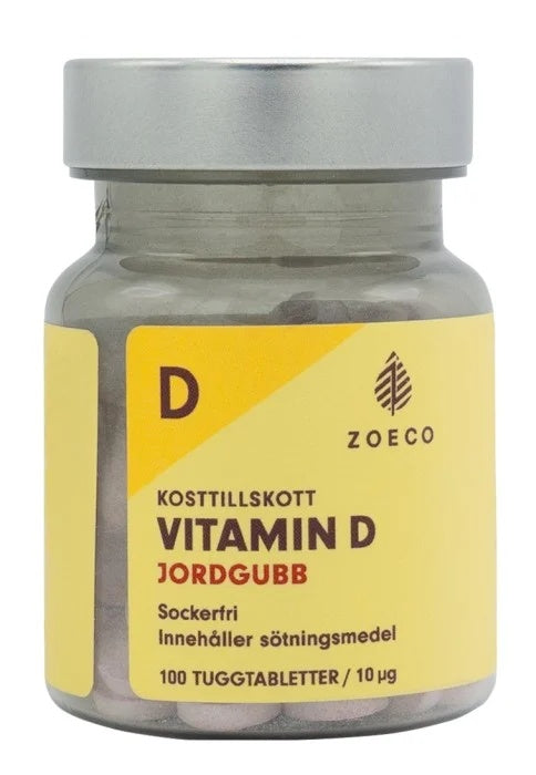 Zoeco Vitamin D Strawberry 10 µg 100 Chewable Tablets