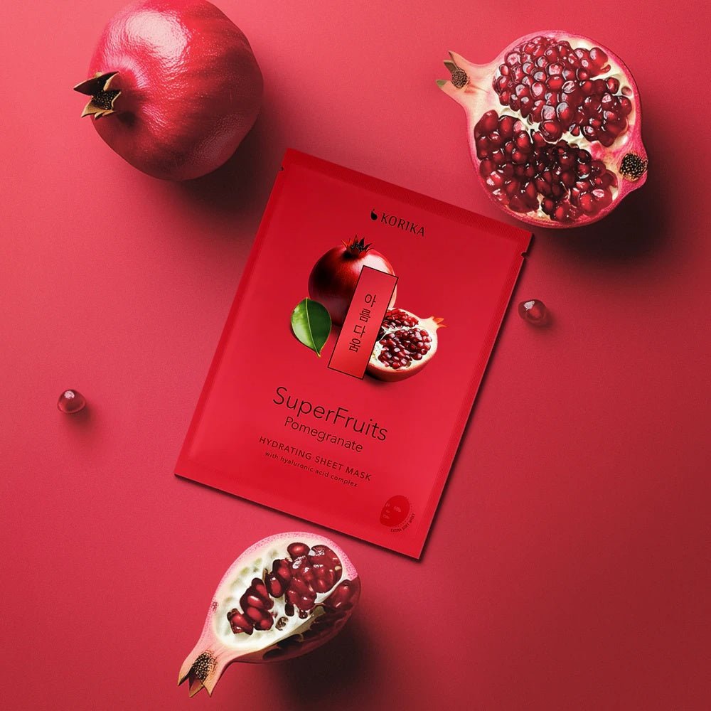 KORIKA SuperFruits Pomegranate - Hydrating Sheet Mask Moisturizing sheet mask for the face
