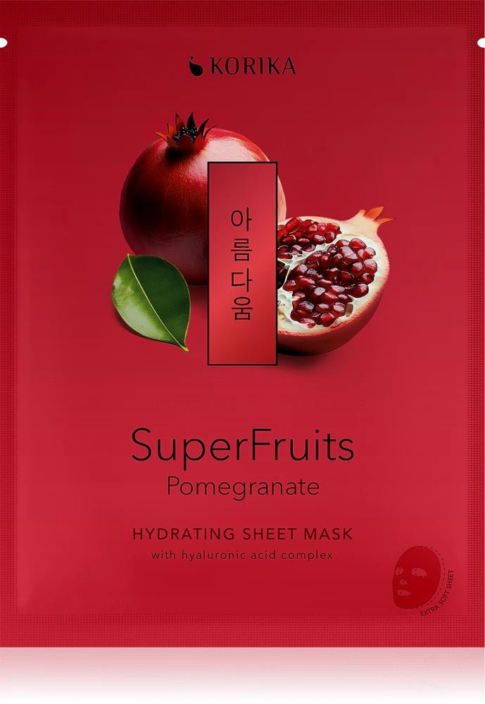 KORIKA SuperFruits Pomegranate - Hydrating Sheet Mask Moisturizing sheet mask for the face