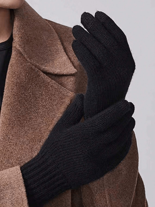 Ladies' Plush Touch Screen Gloves Warm Knitted Gloves For Winter - Lolli World Marketplace