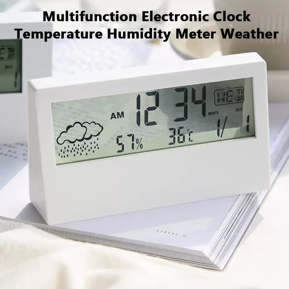 LED Thermometer Thermo - Hygrometer Multifunction Electronic Clock Temperature Humidity Meter Weather Station for Home With Alarm