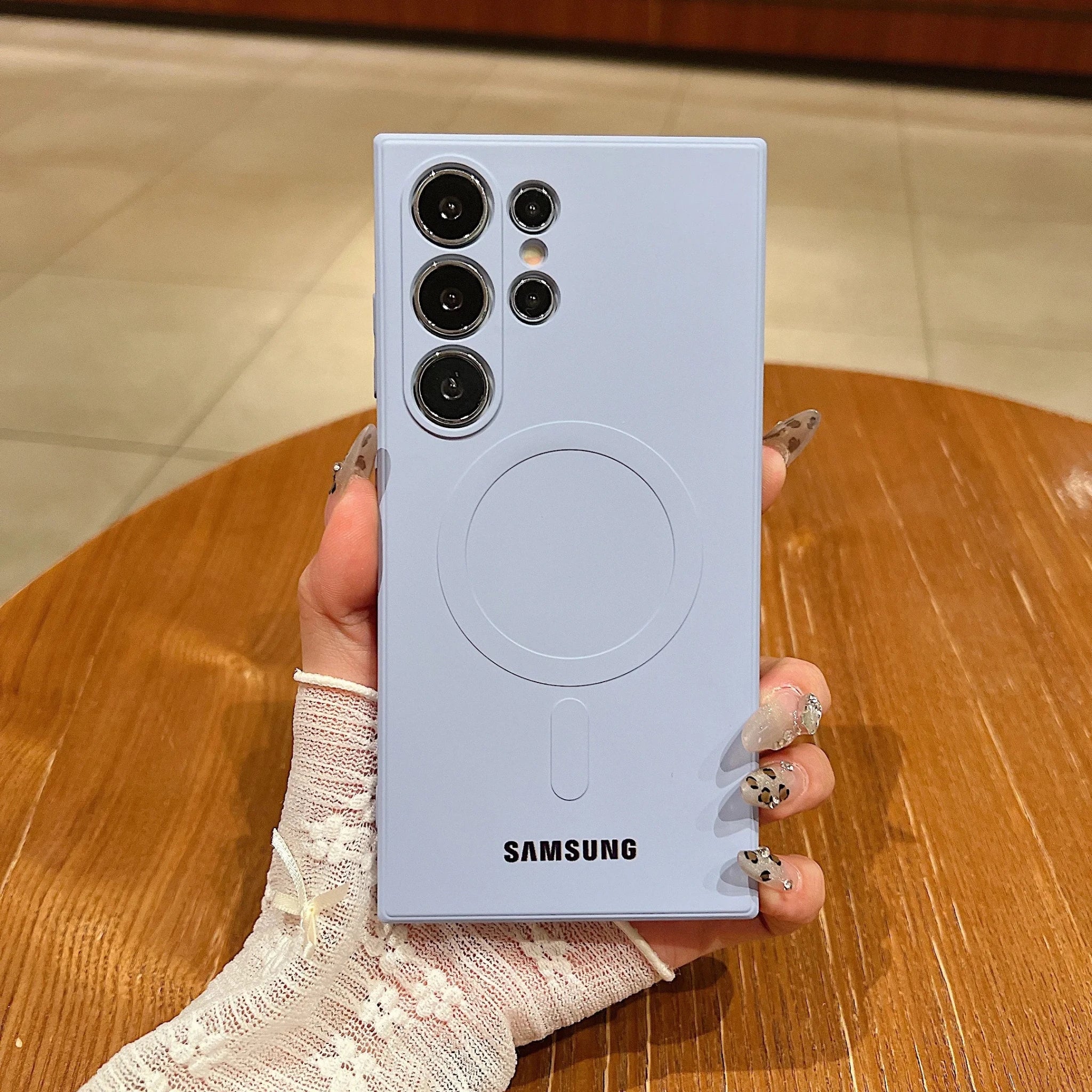 Luxury Liquid Silicone For Magsafe Magnetic Case For Samsung Galaxy S25 S24 S23 S22 Ultra Plus S21 FE Soft TPU Shockproof Cover