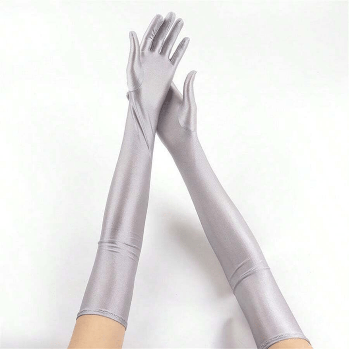 Lycra Gloves For Women, Thin Long Breathable Elastic Solid - Colored Gloves For Stage Performance, Opera, Party, Sunscreen - Lolli World Marketplace