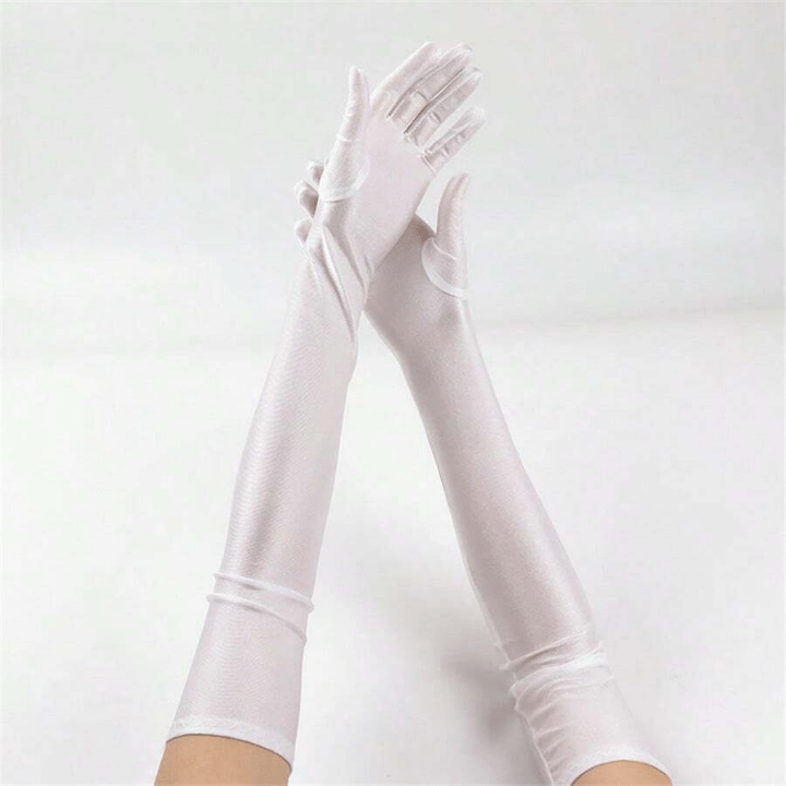 Lycra Gloves For Women, Thin Long Breathable Elastic Solid - Colored Gloves For Stage Performance, Opera, Party, Sunscreen - Lolli World Marketplace