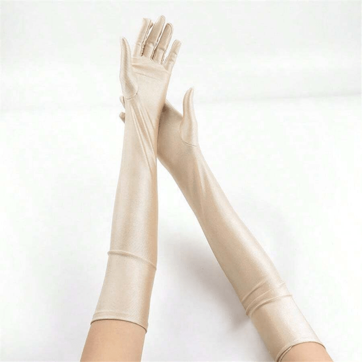 Lycra Gloves For Women, Thin Long Breathable Elastic Solid - Colored Gloves For Stage Performance, Opera, Party, Sunscreen - Lolli World Marketplace