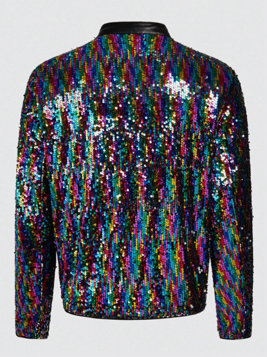 Manfinity AFTRDRK Men's Shiny Woven Casual Baseball Collar Jacket - Lolli World Marketplace