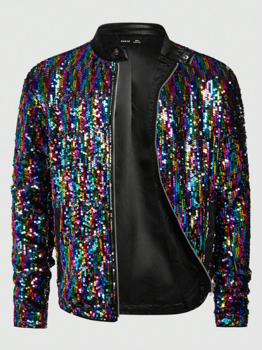 Manfinity AFTRDRK Men's Shiny Woven Casual Baseball Collar Jacket - Lolli World Marketplace