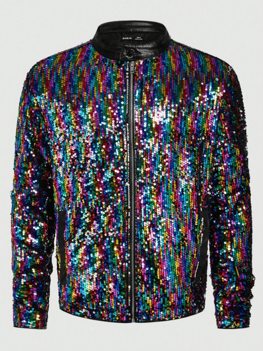 Manfinity AFTRDRK Men's Shiny Woven Casual Baseball Collar Jacket - Lolli World Marketplace