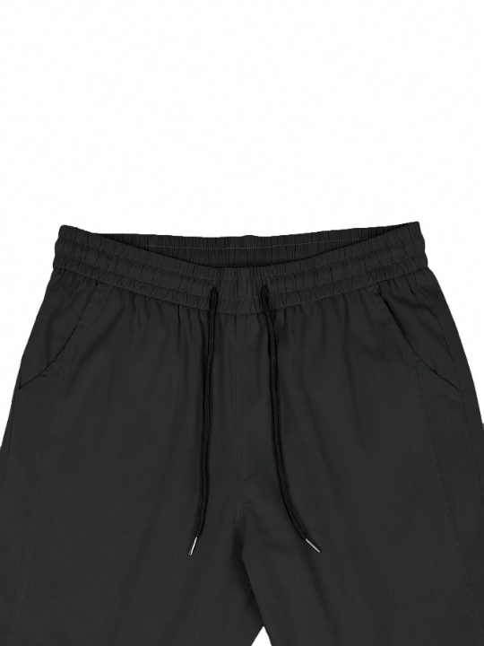 Manfinity Basics Men Solid Drawstring Waist Pants - Lolli World Marketplace