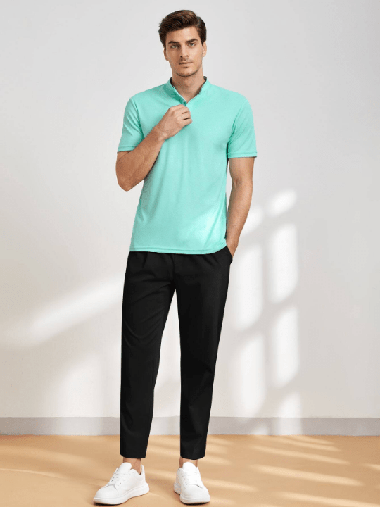 Manfinity Basics Men Solid Drawstring Waist Pants - Lolli World Marketplace