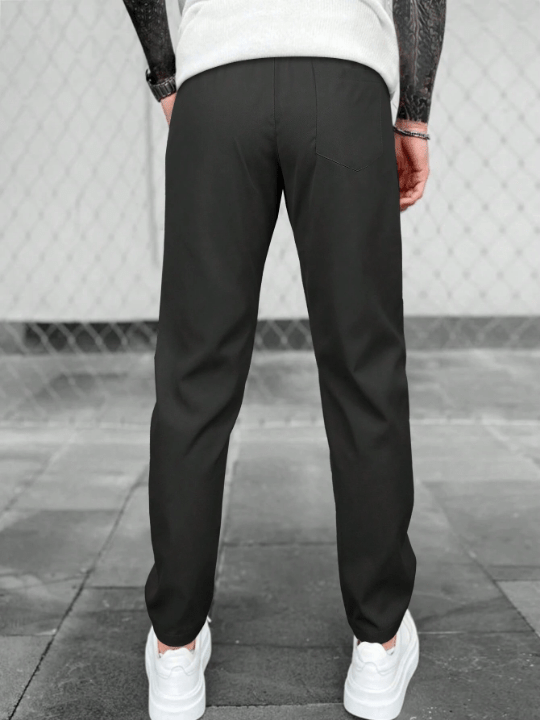 Manfinity Basics Men Solid Drawstring Waist Pants - Lolli World Marketplace