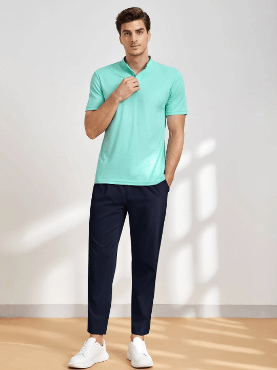 Manfinity Basics Men Solid Drawstring Waist Pants - Lolli World Marketplace