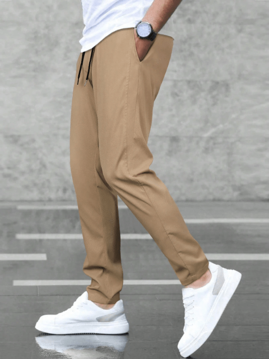 Manfinity Basics Men Solid Slant Pocket Drawstring Waist Pants - Lolli World Marketplace