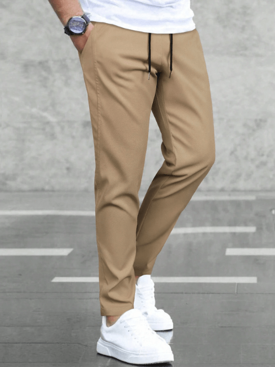 Manfinity Basics Men Solid Slant Pocket Drawstring Waist Pants - Lolli World Marketplace