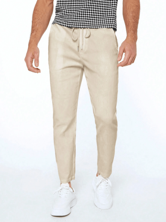Manfinity Basics Men'S Casual Drawstring Waist Pants - Lolli World Marketplace