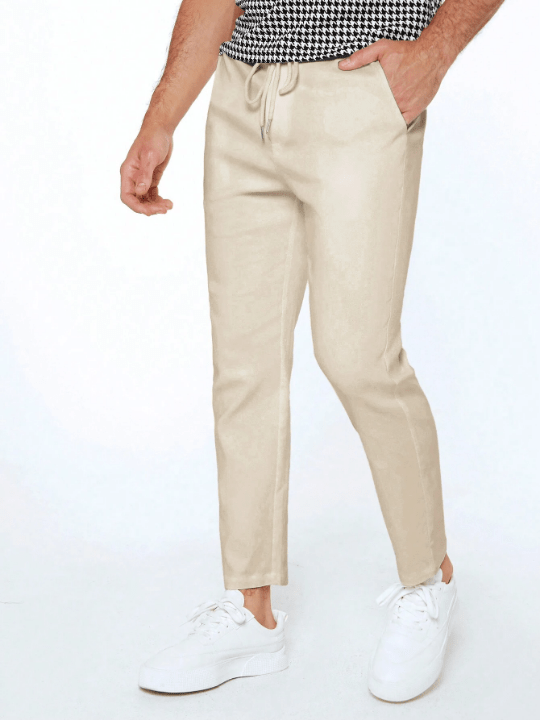 Manfinity Basics Men'S Casual Drawstring Waist Pants - Lolli World Marketplace