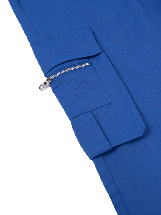 Manfinity EMRG Loose Fit Men's Cargo Pants With Flap Pockets, Drawstring Waist And Side Pockets - Lolli World Marketplace
