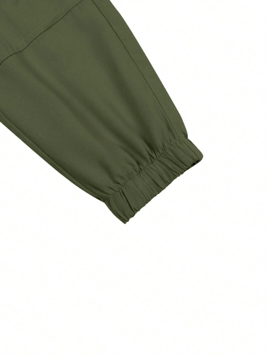 Manfinity EMRG Men Flap Pocket Drawstring Waist Cargo Pants - Lolli World Marketplace