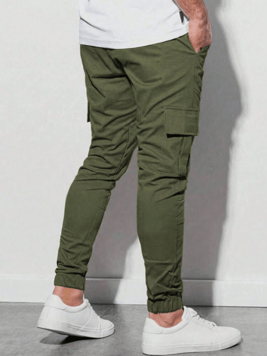 Manfinity EMRG Men Flap Pocket Drawstring Waist Cargo Pants - Lolli World Marketplace