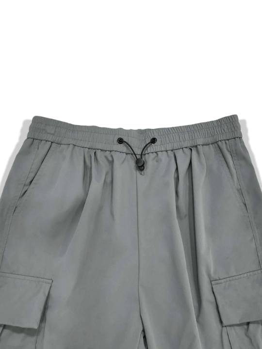 Manfinity EMRG Men Solid Flap Pocket Drawstring Waist Oversized Cargo Pants - Lolli World Marketplace