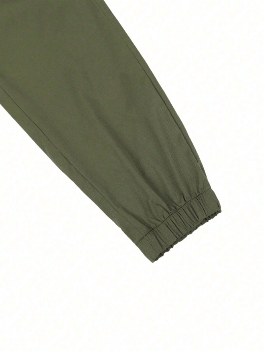 Manfinity Homme Loose Fit Men's Cargo Pants With Flap Pockets And Drawstring Waist - Lolli World Marketplace