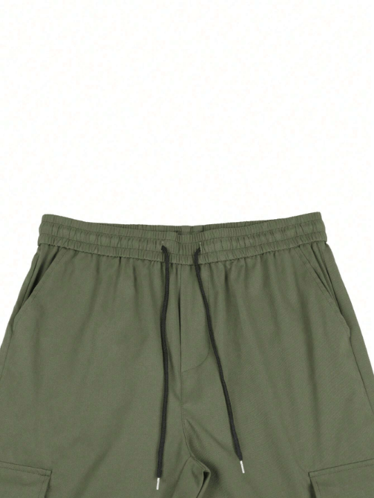 Manfinity Homme Loose Fit Men's Cargo Pants With Flap Pockets And Drawstring Waist - Lolli World Marketplace