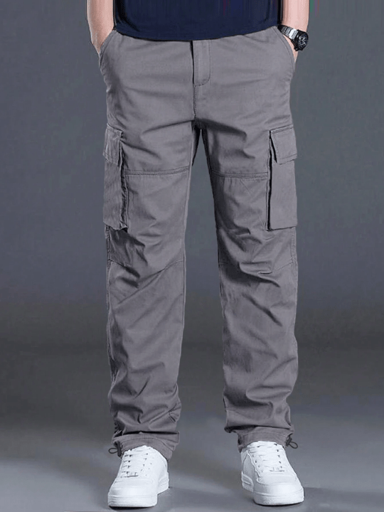 Manfinity Homme Loose Fit Men's Cargo Pants With Flap Pockets And Drawstring Waist - Lolli World Marketplace